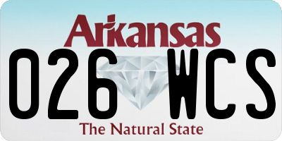 AR license plate 026WCS