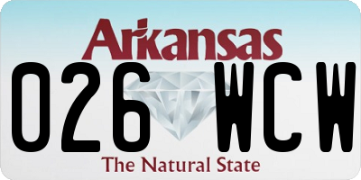 AR license plate 026WCW