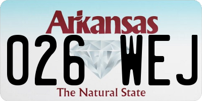 AR license plate 026WEJ