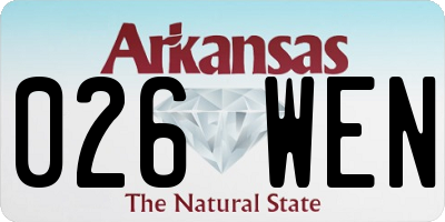 AR license plate 026WEN
