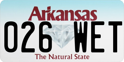 AR license plate 026WET