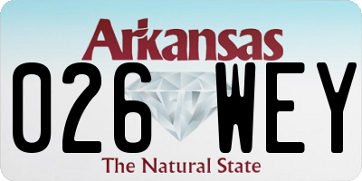AR license plate 026WEY