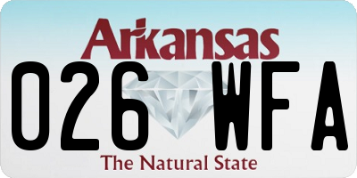 AR license plate 026WFA