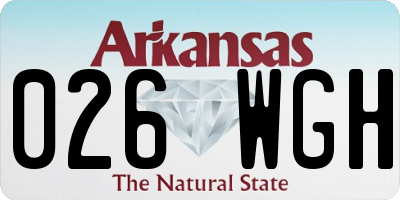 AR license plate 026WGH
