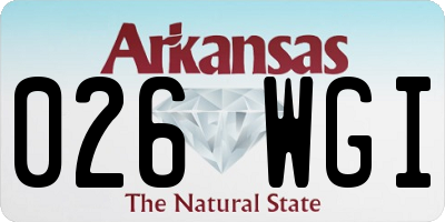 AR license plate 026WGI