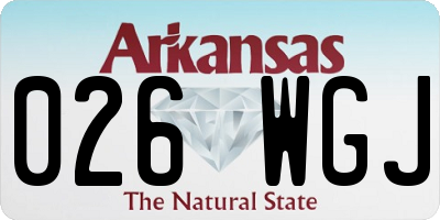 AR license plate 026WGJ