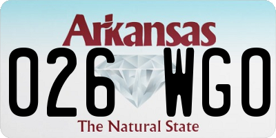 AR license plate 026WGO
