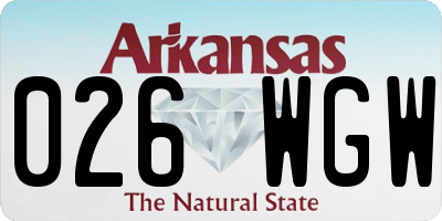 AR license plate 026WGW