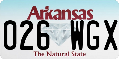 AR license plate 026WGX