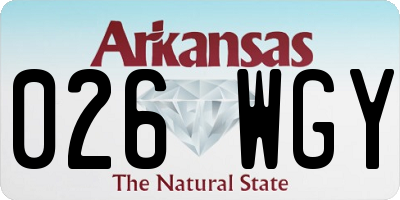AR license plate 026WGY