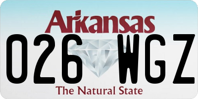 AR license plate 026WGZ