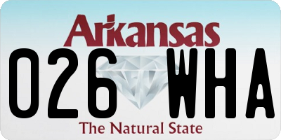 AR license plate 026WHA