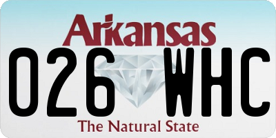 AR license plate 026WHC