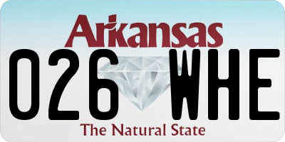AR license plate 026WHE
