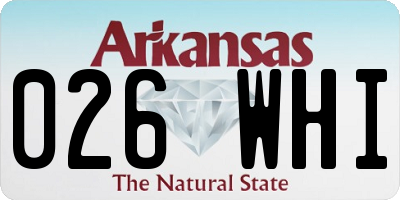 AR license plate 026WHI