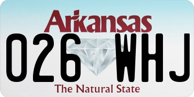 AR license plate 026WHJ
