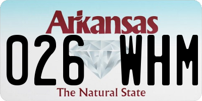 AR license plate 026WHM