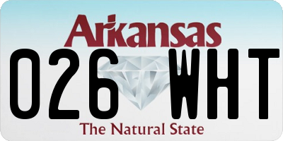 AR license plate 026WHT