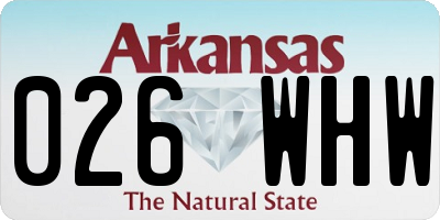 AR license plate 026WHW