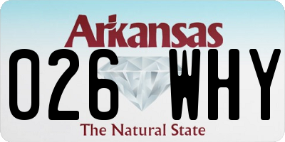 AR license plate 026WHY