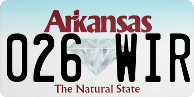 AR license plate 026WIR