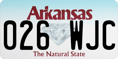 AR license plate 026WJC