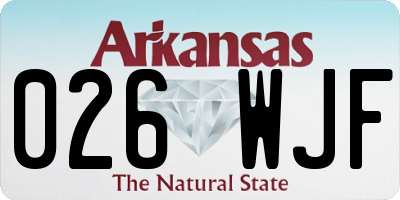 AR license plate 026WJF