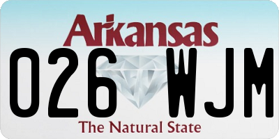 AR license plate 026WJM