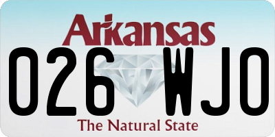 AR license plate 026WJO