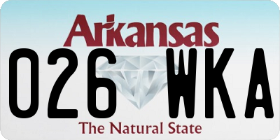 AR license plate 026WKA