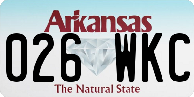 AR license plate 026WKC