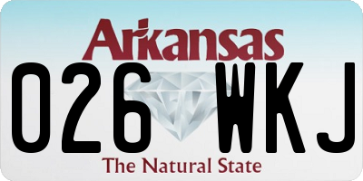 AR license plate 026WKJ
