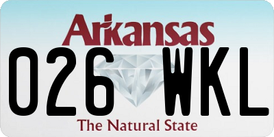 AR license plate 026WKL
