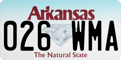 AR license plate 026WMA