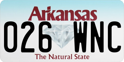 AR license plate 026WNC