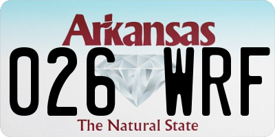AR license plate 026WRF