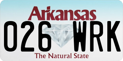AR license plate 026WRK