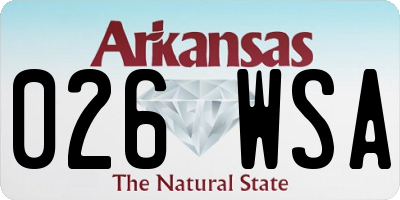 AR license plate 026WSA