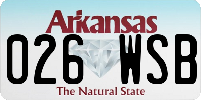 AR license plate 026WSB