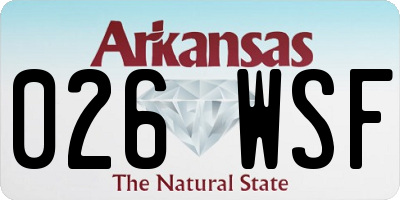 AR license plate 026WSF