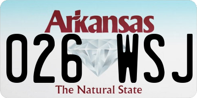 AR license plate 026WSJ