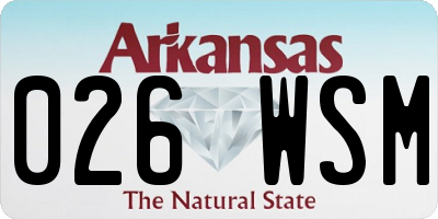 AR license plate 026WSM