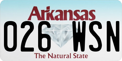 AR license plate 026WSN