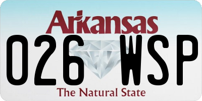 AR license plate 026WSP