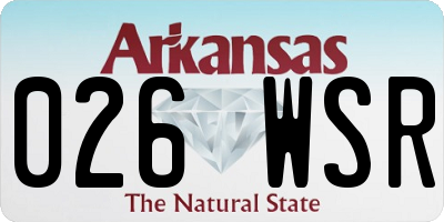 AR license plate 026WSR