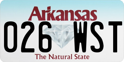 AR license plate 026WST