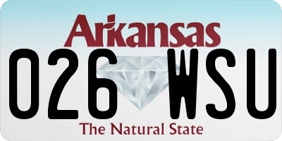 AR license plate 026WSU
