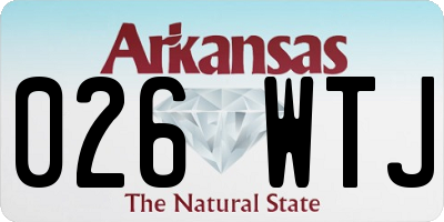 AR license plate 026WTJ