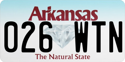 AR license plate 026WTN