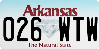 AR license plate 026WTW